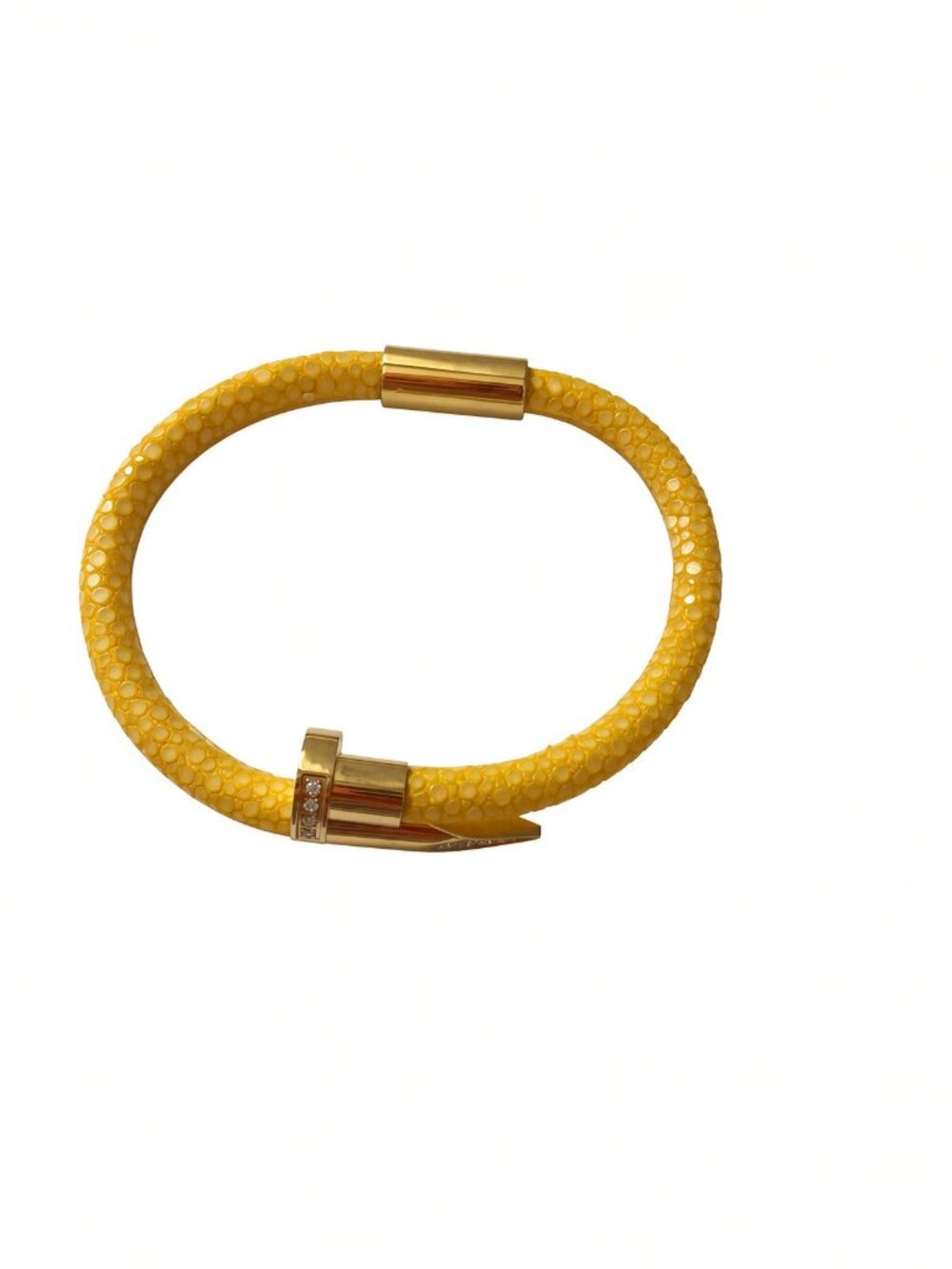 Bellas & Studz Stingray Leather Nail Bracelet Yellow